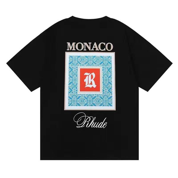 

men's t-shirts 23ss rhude tees women designer pure cotton depts t-shirts cottons luxurys clothing street shorts sleeve a3, White;black