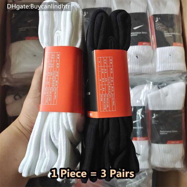 

brand socks men's women's pure cotton 2 colors breathable sports sweatwicking alphabet nk print, Black