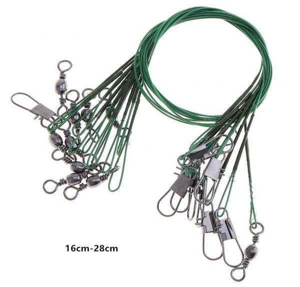 

16cm28cm antibite steel wire line stainless snaps swivels fishing gear 5 sizes mixed 100 pieces lot5373386