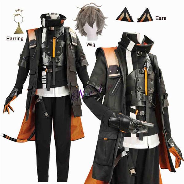 

anime costumes anime vtuber nijisanji nocytx alban knox game suit handsome jacket uniform cosplay cold halloween party outfit wig 230a, Black