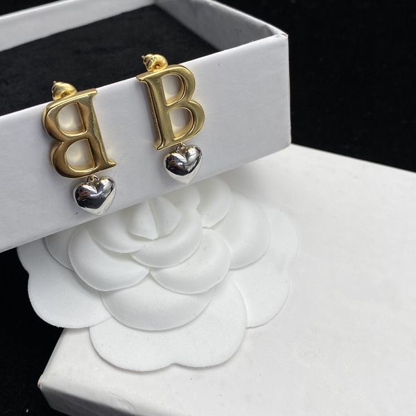 

stud earrings wholesale luxury brand 18k plating gold dangle women jewelry gifts, Golden;silver