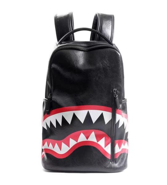 

fashion black women lady backpack bags shark teeth school backpack4402341