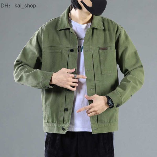 

men's fur & faux 2023 spring and autumn fashion denim coat korean version trendy hsome outerwear youth student 91, Black