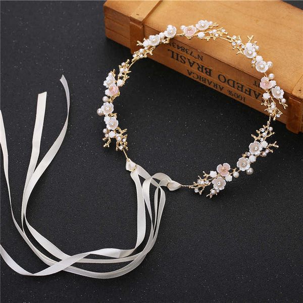 

wedding hair jewelry getnoivas bridal gold/silver color flower ribbon hairband headband women headpiece tiara wedding bridal hair jewelry ac, Slivery;golden