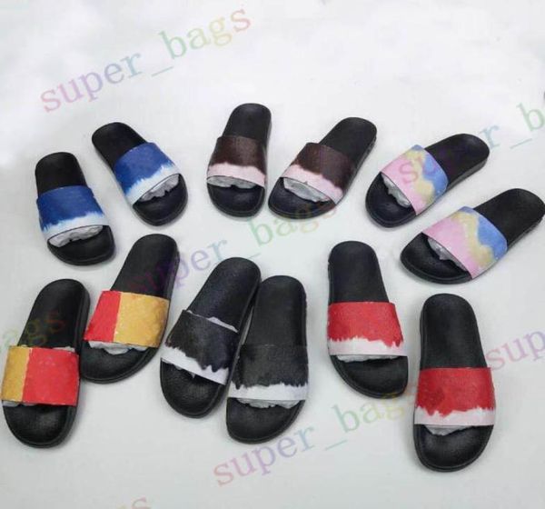 

slipper men shoes luxurys sandals women fashion designers flat slides flip flops summer beach embroidered leather slippers wi5072358, Black