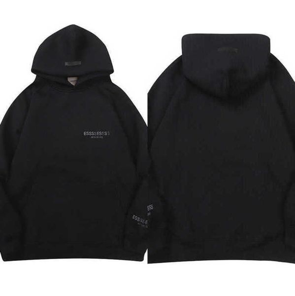 

luxury men's classics tracksuits esss entials sweatshirts letter hoodies men women sportswear hooded pant coat sweater pullover couple, Black