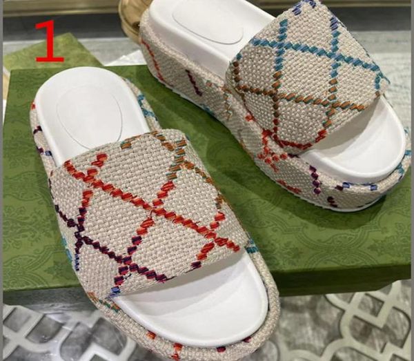 

2022 new women039s classic slippers luxury designer shoes linen rubber non slip soled sandals leisure fashion beac6107270, Black