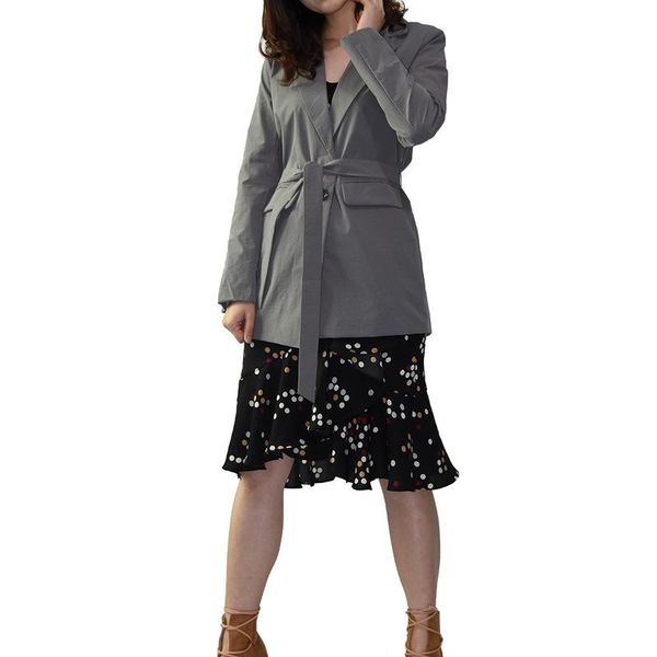 

pants simple casual office blazer with long belt women solid colors double breasted 2021 blazer with belt bussiness commute suit, White