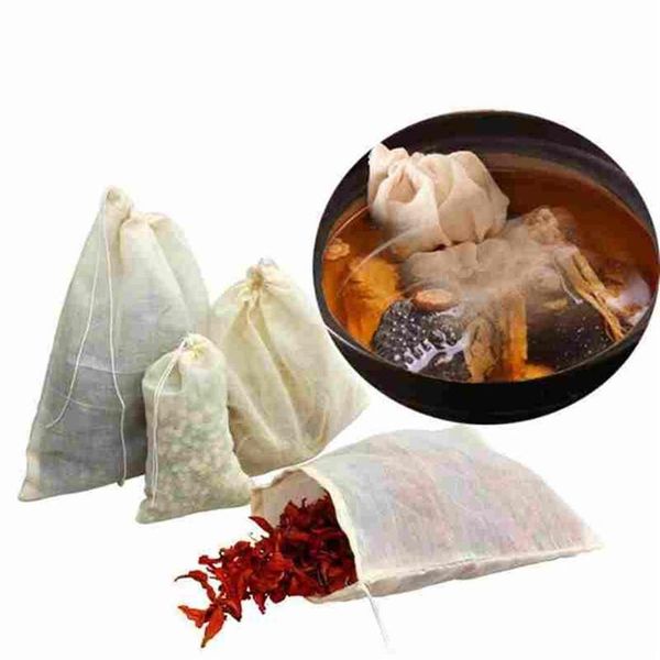 

whole portable 100pc 8x10cm cotton muslin reusable drawstring bags packing bath soap herbs filter tea bags296p236n