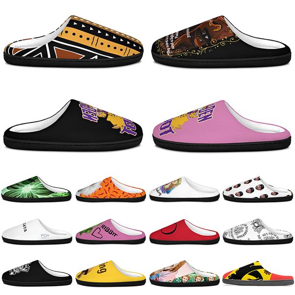 

diy Slippers Custom Slippers Customized Cotton Slippers Men Women Cotton Slippers fashionable antislip antiskid Warm Customized Patterns big Size 11609
