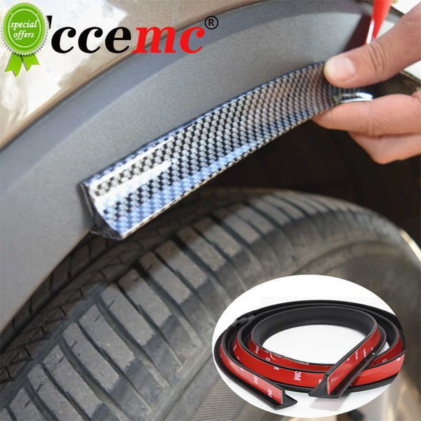 

new 1.5m universal carbon fiber car wheel rubber eyebrow trim fender scratch protector strip lip arch decorative auto accessories
