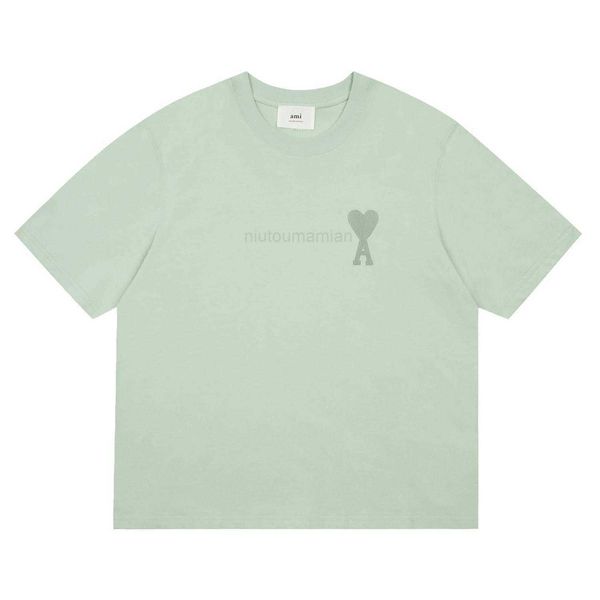 

t shirts for men women amis short sleeve high edition summer new cotton macaron embroidery love round neck men's and women's t-shi, White;black