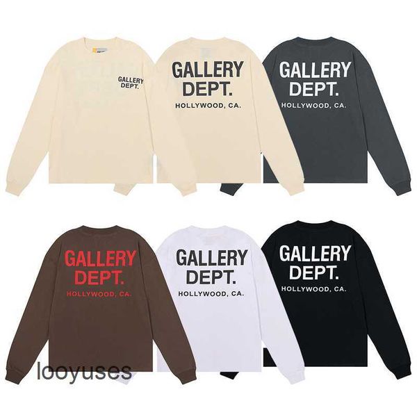 

dept galleryes 2023 mens tshirts t american shirt fashion brand multi-color basic double pure cotton long sleeved t-shirt for men women with, White;black
