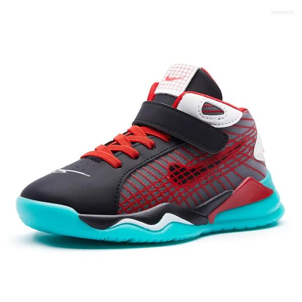 

athletic shoes big small kids causal 2023 spring and autumn mid -sneakers for boys fashion breathable basketball running, Black