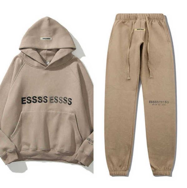 

men's fashion luxury sweatshirts essss ential tracksuits letter hoodies men women sportswear hooded pant coat sweater pullover couple, Black