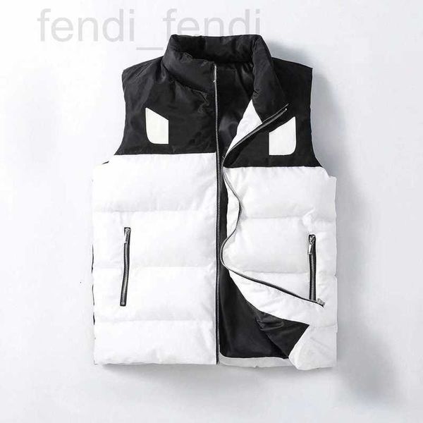 

men's vests luxuriousdesigner mens down parka eyes print letter little monster casual vest sleeveless men jacket zipper hoodies m2vj, Black;white
