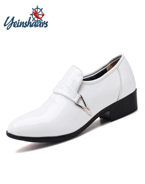 

yeinshaars design mens patent leather shoes white black formal men dress shoe for wedding party buckle business oxfords y2004203394764