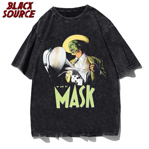 

men's t-shirts men hip hop t shirt streetwear spoof portrait graphic print t shirt harajuku tee washed short sleeve distressed t shirt, White;black