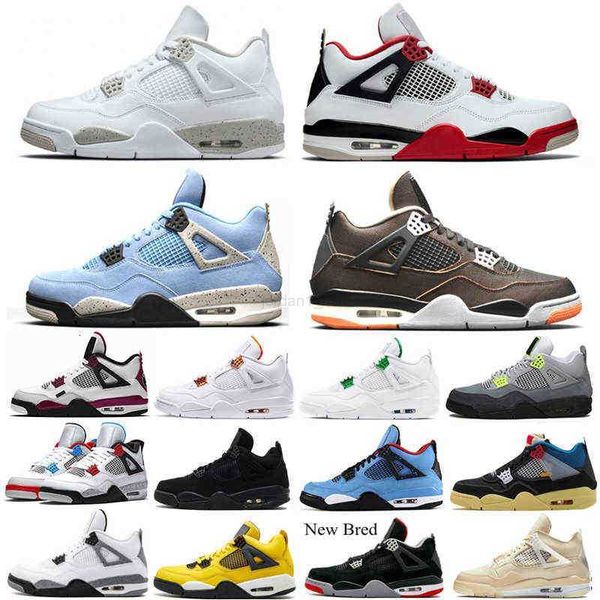 

mens 4s basketball shoes for university blue bred fire red metallic motosports white oreo taupe haze black cat neon women sports trianers