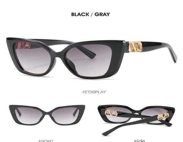 

personality small frame sunglasses with v word european and american trend female cat eye fashion6669087, White;black