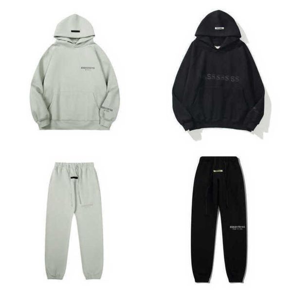 

luxury men's classics sweatshirts essss ential tracksuits letter hoodies men women sportswear hooded pant coat sweater pullover couple, Gray