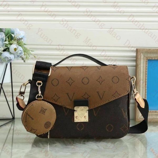 

2 pieces/set designer messenger shoulder bag lady crossbody bags totes luxurys wallet leather woman handbag purse detachable straps clutch p