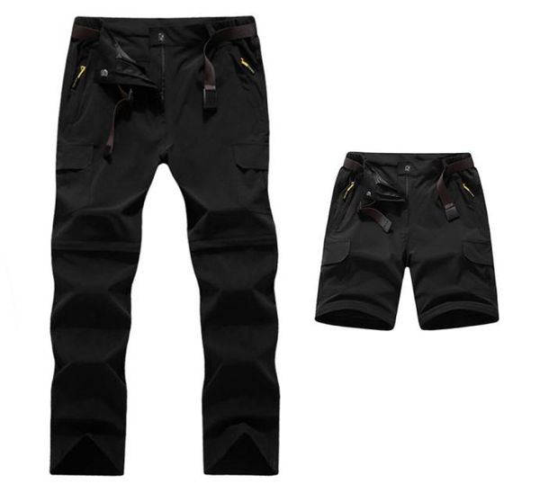 

befusy men039s summer quick dry removable pants outdoor trousers hiking fishing camping cycling male shorts waterproof7879447, Black;green