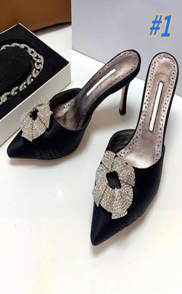 

fashion luxury designer highheeled formal shoes women039s summer banquet dress pointed baotou slippers sandals size 34428515062, Black