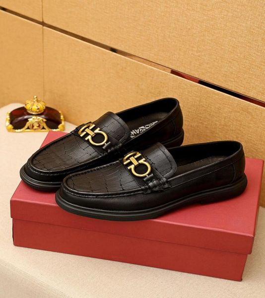 

2022 fashion men breathable genuine leather platform dress shoes men brand handmade flats male formal business oxfords size 38455759099, Black