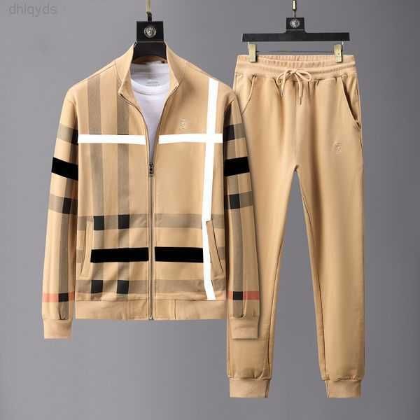 

and two-piece black men's white tracksuit brown jumpsuit cap protection 100% cotton sumptuary classic lettered fashion multi-style bur, Gray