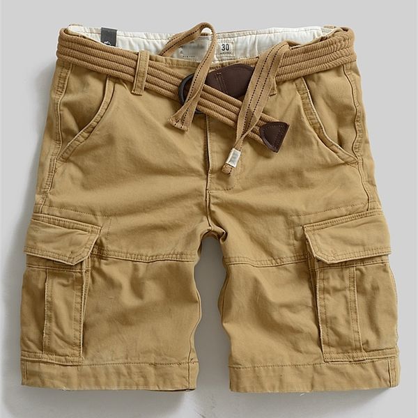 

men's shorts men's summer loose straight large belt shorts outdoor pure cotton shorts multi pocket shorts men casual workwear pant, White;black