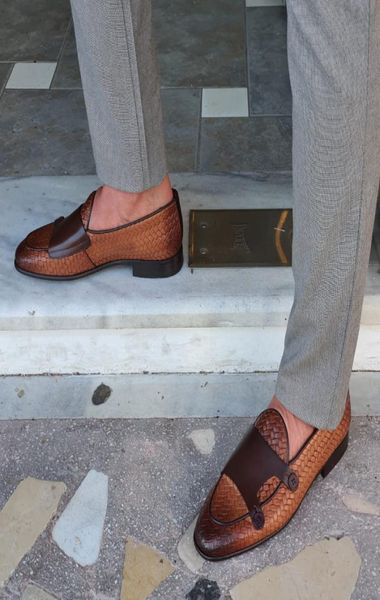 

loafers men shoes pu solid color fashion business casual wedding party banquet woven pattern double button dress cp0118279520, Black