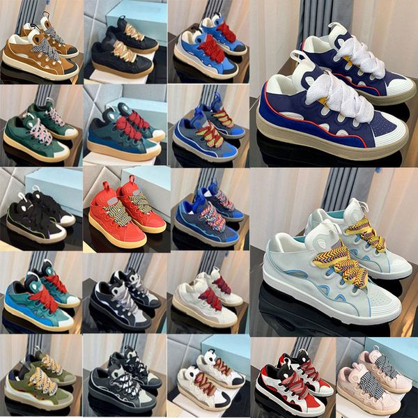 

designer lanvins mens womens luxury running shoe embossed leather curb sneakers calfskin stripe stretch cotton low fashion rubber platform s