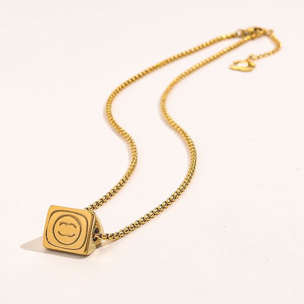 

luxury women designer brand double letter necklaces chain choker pendant 18k gold plated stainless steel sweater necklace statement jewerlry, Silver