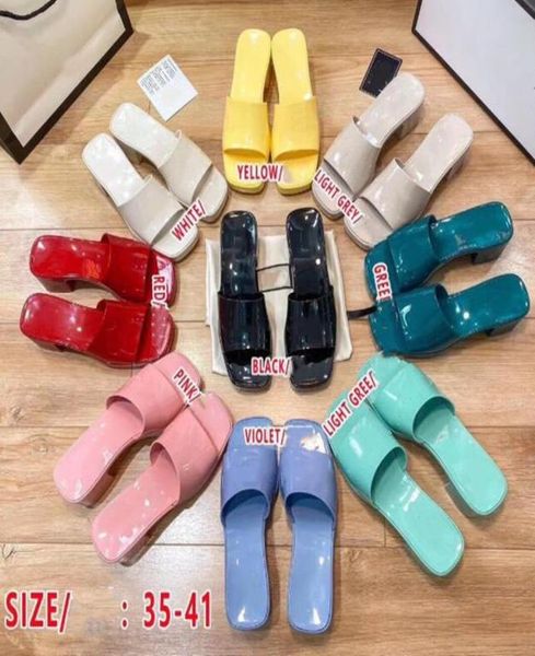 

classic jelly luxury slippers crystal sandals slides high heels summer beach thick bottom slippers platform alphabet lady slipper 1652157, Black