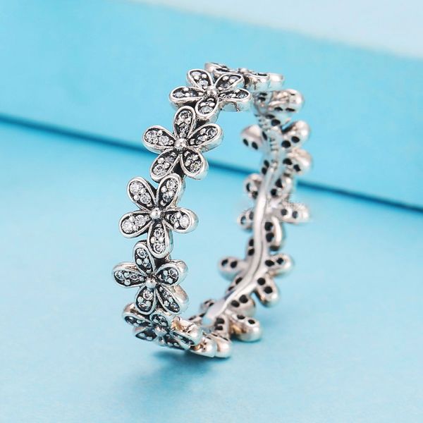 

925 sterling silver dazzling daisy meadow ring with clear zirconia fit pandora jewelry engagement wedding lovers fashion ring