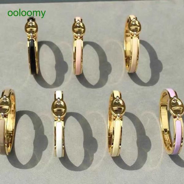 

hemres designer bracelet pig nose h enamel women's jewelry korean popular net red accessories gold bracelet for women 9k36, Black