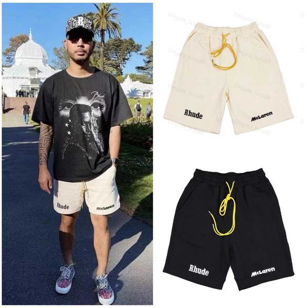 

rhude fashion summer mens shorts sweatpants famous women designer short pants letters printed mens beach pant c1, White;black