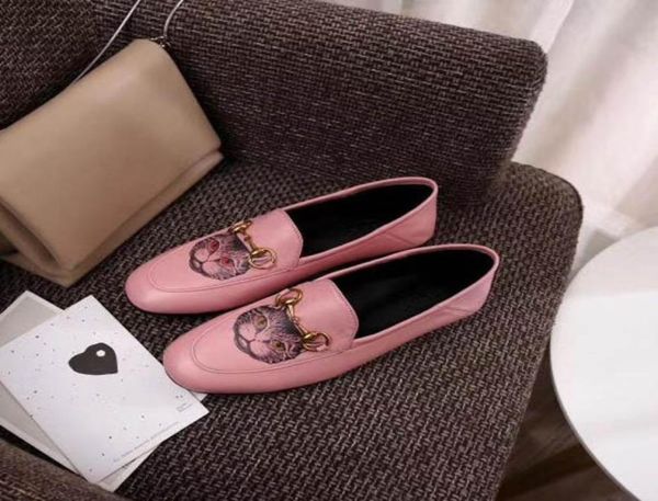 

ne shoes moccasin loafers famous brand designer travel prom flats metal buckle ballet flats women sheepskin genuine leathe2431659, Black