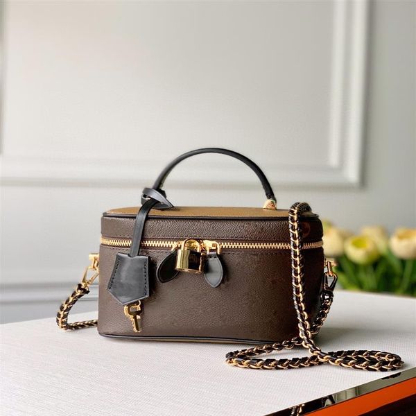 

women vanity case fashion woman nice makeup cases bags genuine leather cross body totes purses handbag lunchbox squar266k