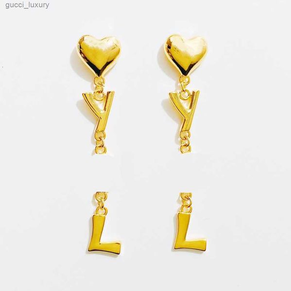 

diamond stud earrings designer jewelry fashion silver earring for lady women party studs hoops wedding engagement for bride box 123, Golden;silver