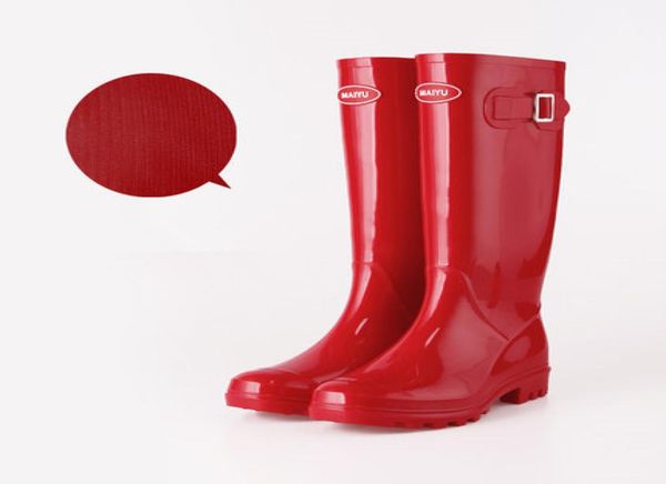 

red pink women rainboots fashion kneehigh tall rain boots for girl england style waterproof boots rubber rainboots water shoes ra4848644, Black;red