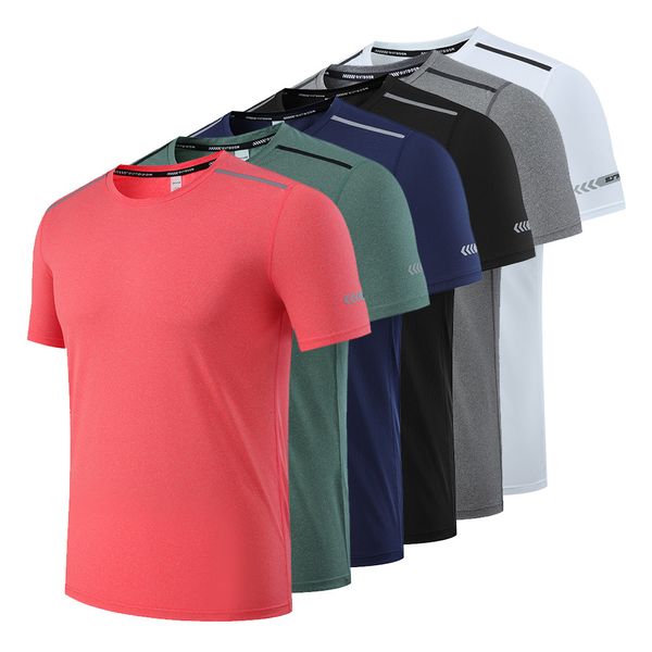 

men's t-shirts summer breathable gym clothing outdoor t-shirts quick-drying fitness bodybuilding shirt for men workout training running, White;black