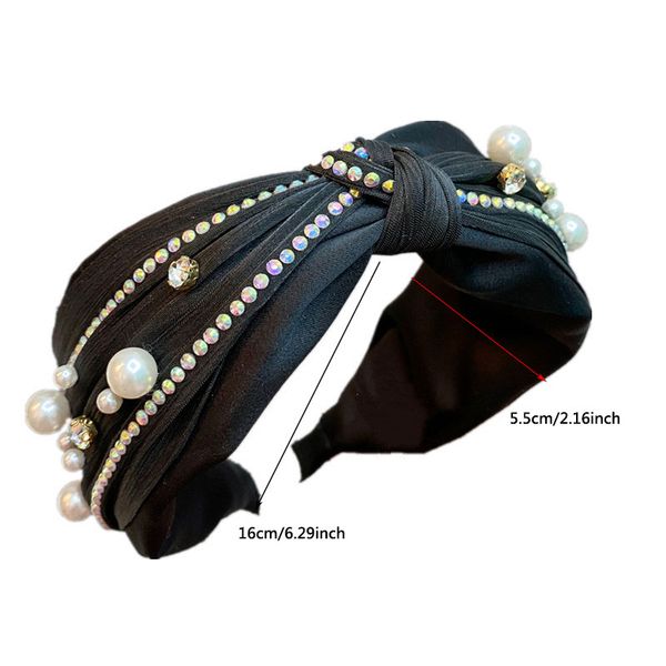 

headbands hairjewelry fashionable rhinestone knotted hair band, light luxury pearl sparkling diamond macaron hair accessories, hair curls an, Silver