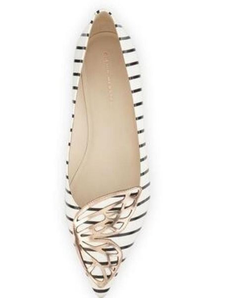 

sophia webster lady leather butterfly wings embroidery sharp flat shallow women039s single shoes size 3442black and whi5203719, Black