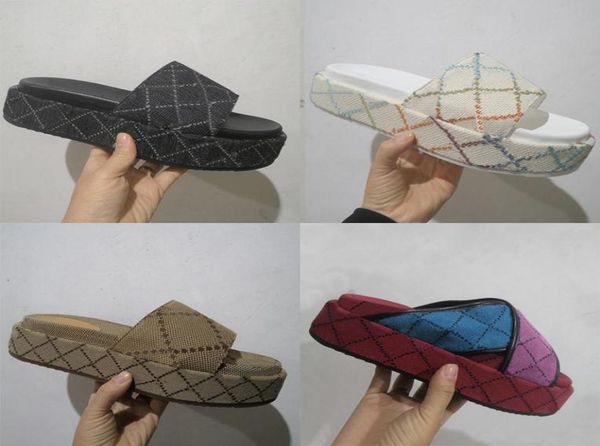 

women men platform slides designer slippers black multicolor white red brown womens luxury sandals fashion embroidered shoes summe8681818