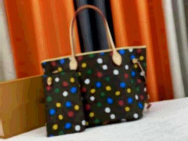 

luxury brand letter multiple shopping bags m46381 m40995 dot screen printing onthego boetie bb monograms saddle shoulder tote bucket handbag, Black