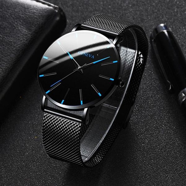 

minimalist men's fashion ultra thin watches simple men business mesh belt quartz watch male wristwatches clock relogio mascul264r, Slivery;brown