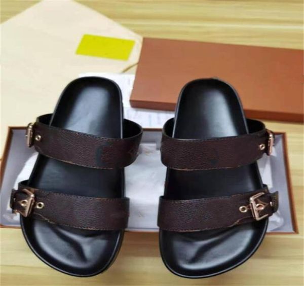 

2022 slippers bom dia flat mule 1a3r5m cool effortlessly stylish slides 2 straps with adjusted gold buckles women summer3188831, Black