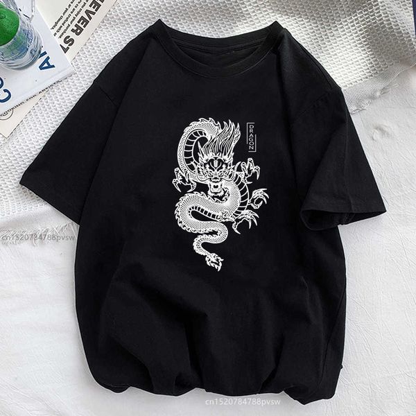 

women's t-shirt dragon print women tshirt polyester casual funny t shirt gift for lady yong girl tee z0418, White
